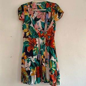 EUC Zara Tropical Wrap Dress Size Large